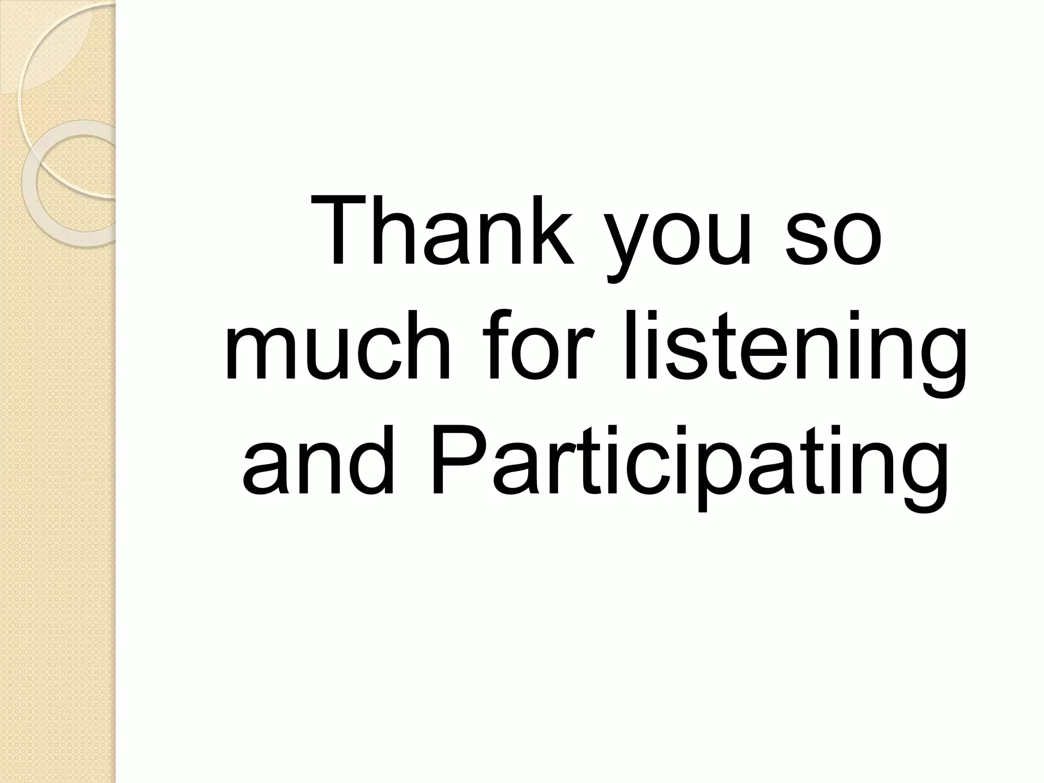 Thank you so
much for listening
and Participating
 
