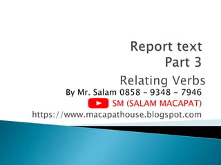 By Mr. Salam 0858 – 9348 - 7946
SM (SALAM MACAPAT)
https://www.macapathouse.blogspot.com
 