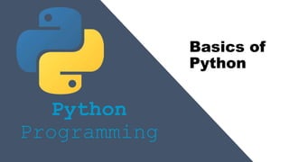 3. basics of python | PPT