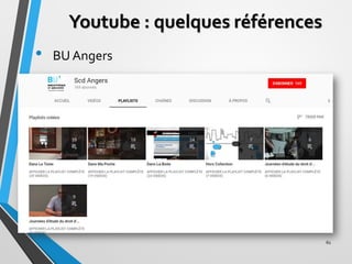 Youtube : quelques références
• BU Angers
61
 