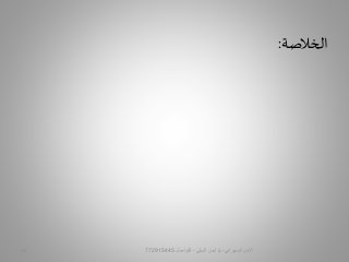 ‫الخالصة‬:
‫السيبراني‬ ‫األمن‬-‫م‬/‫البيلي‬ ‫أيمن‬-‫للتواصل‬77291544518
 
