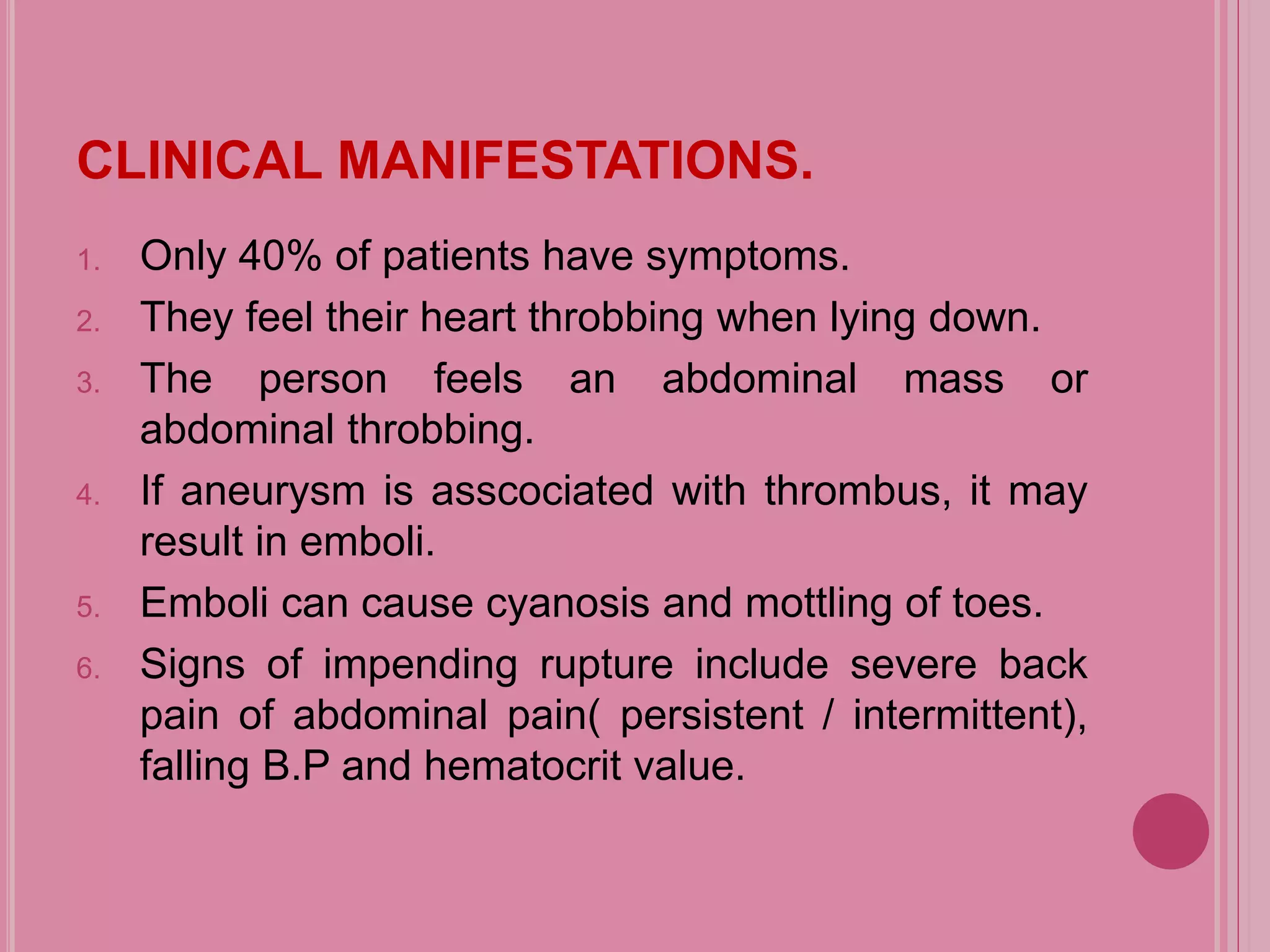 VASCULAR DISORDER - Anuerysm | PPT