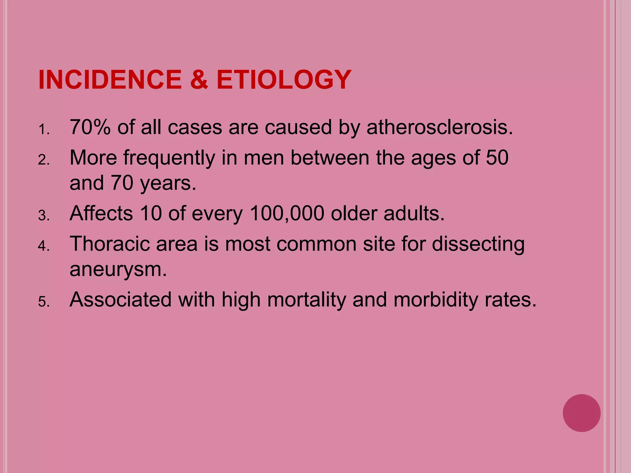 VASCULAR DISORDER - Anuerysm PPT