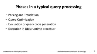 Query processing | PPTX | Databases | Computer Software and Applications