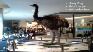 - Heavy lifting
- Make it happen
- Work to deadlines
Moa
 