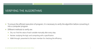 Algorithms, flow charts and pseudocodes | PPTX