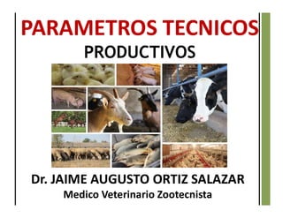 Dr. JAIME AUGUSTO ORTIZ SALAZAR
Medico Veterinario Zootecnista
PARAMETROS TECNICOS
PRODUCTIVOS
 