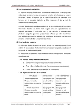 GUÍA PARA ELABORAR PROYECTO DE TESIS DE POSTGRADO - UCSM | PDF