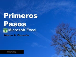 Primeros
Pasos
Microsoft Excel
Informática
Marco A. Guzmán.
 