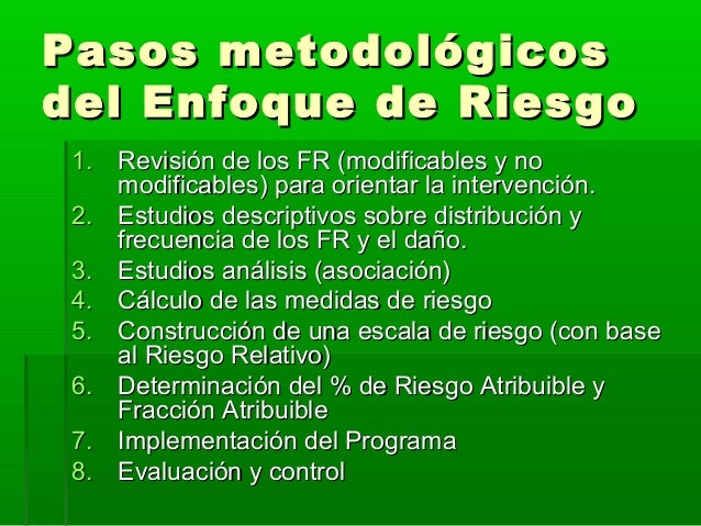 Resultado de imagen para ENFOQUE DE RIESGO