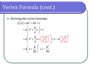 3.1 Quadratic Functions and Models