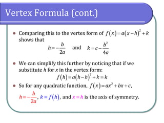 3.1 Quadratic Functions and Models