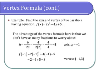 3.1 Quadratic Functions and Models