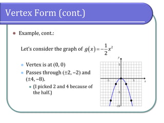 3.1 Quadratic Functions and Models