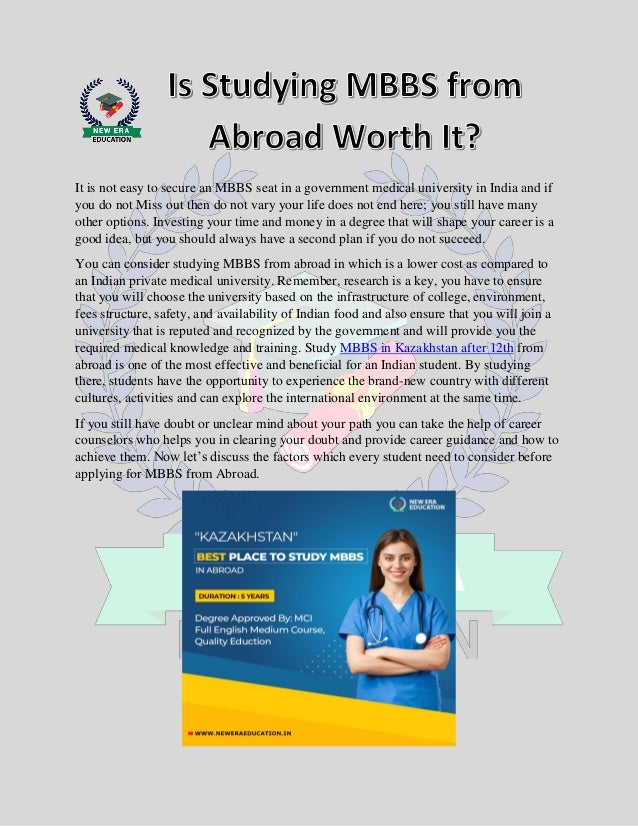 Is Studying Mbbs Abroad Worth It