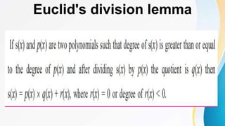 Euclid's division lemma
 
