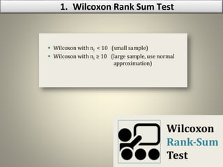1. Wilcoxon Rank Sum Test
 