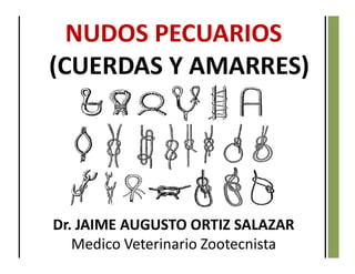 NUDOS PECUARIOS
(CUERDAS Y AMARRES)
Dr. JAIME AUGUSTO ORTIZ SALAZAR
Medico Veterinario Zootecnista
 