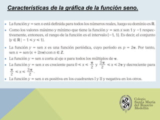 Características de la gráfica de la función seno.
 