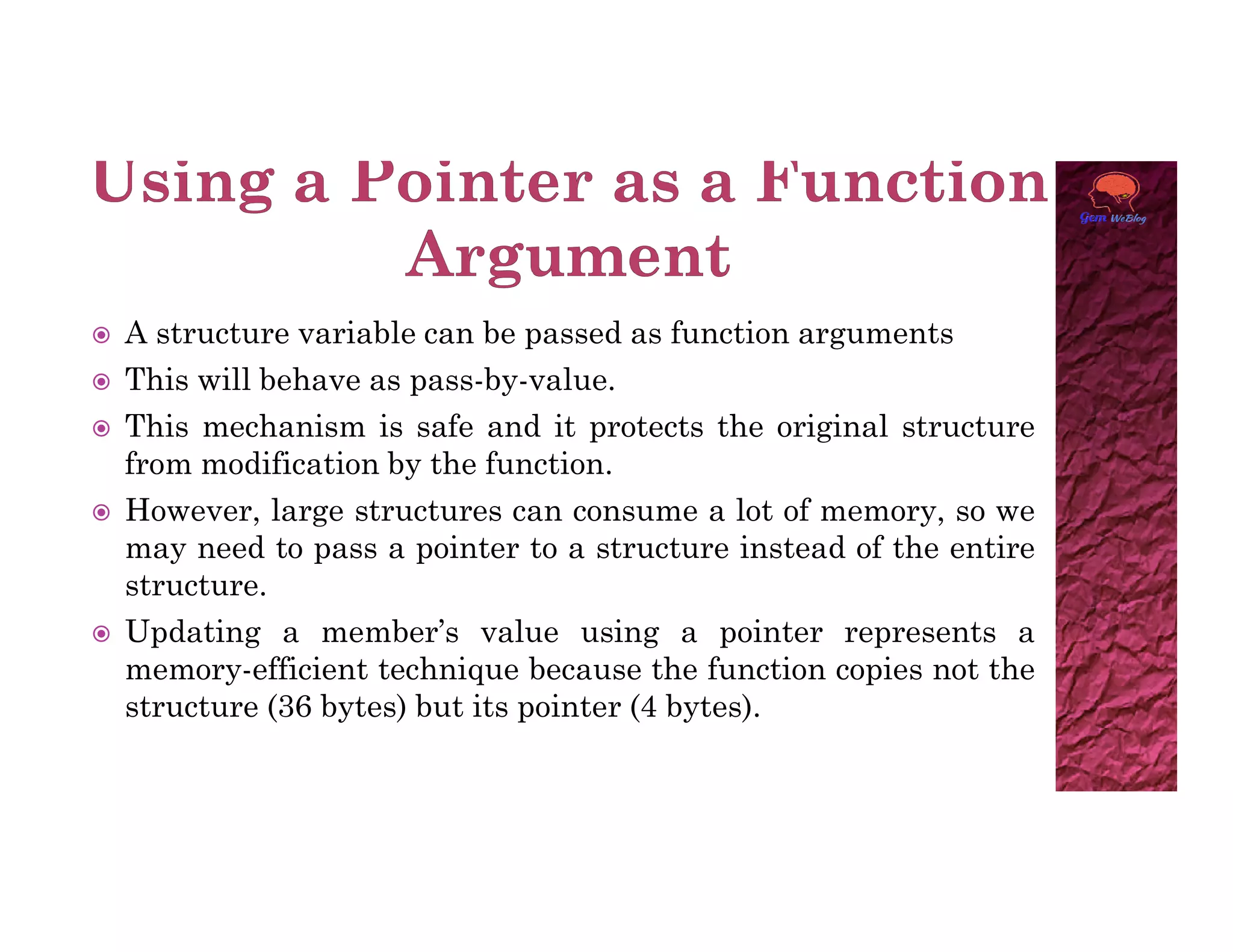 Pointers and Structures | PPT