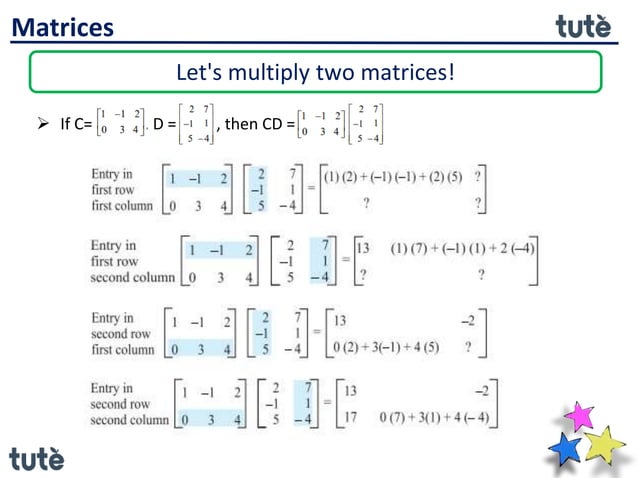 Matrices - multiplication of matrices | PPTX