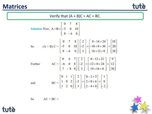 Matrices - multiplication of matrices | PPTX