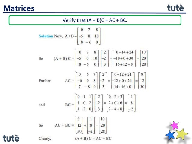 Matrices - multiplication of matrices | PPTX