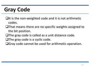3.codes( binary code ,excess 3, gray code ) | PPTX