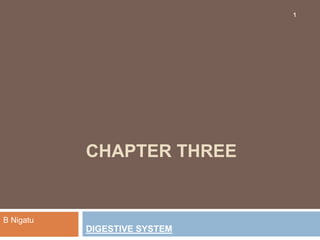 CHAPTER THREE
DIGESTIVE SYSTEM
B Nigatu
1
 