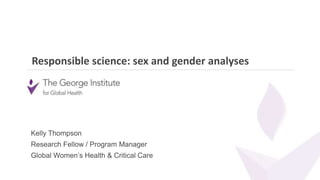 The importance of sex and gender in medical research | PPTX