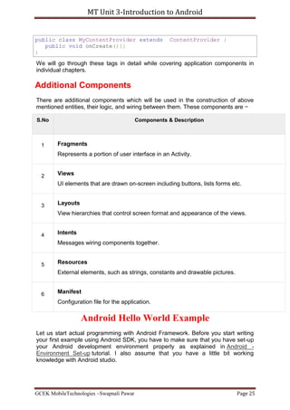 the geeky way – second simple android application... Introduction to android | PDF