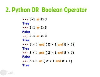 Operators: Arithmetic, Comparison, Logical and more