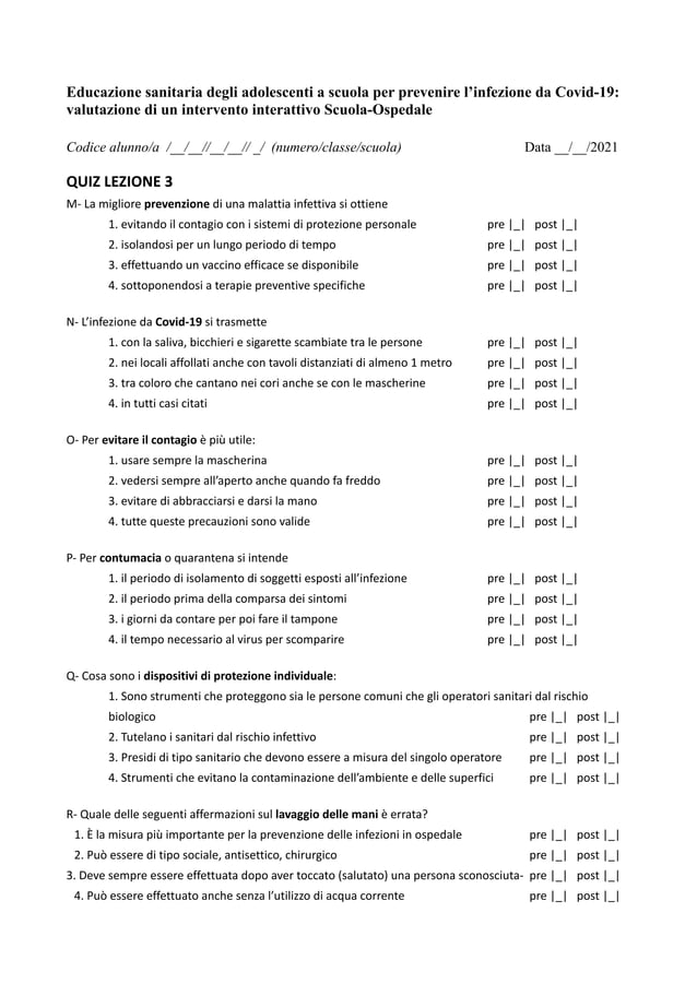 3.7 domande e risposte sulla lezione 3 | PDF