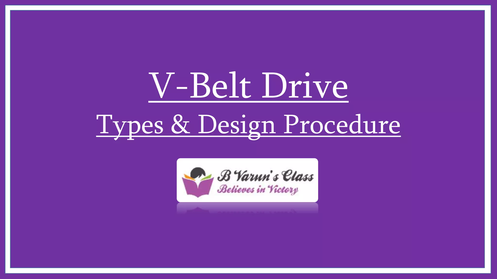 Vbelt drive Design Procedure PPT