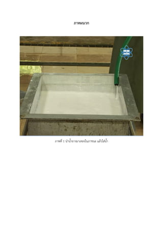 ภาคผนวก
ภาพที่ 1 นาน้ายางมาเทลงในภาชนะ แล้วใส่น้า
 