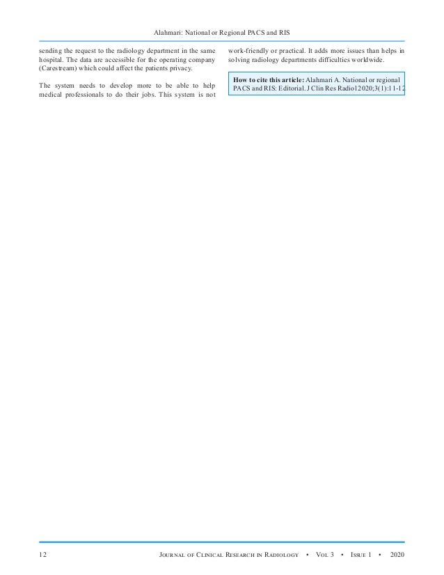 National Or Regional Pacs And Ris Editorial