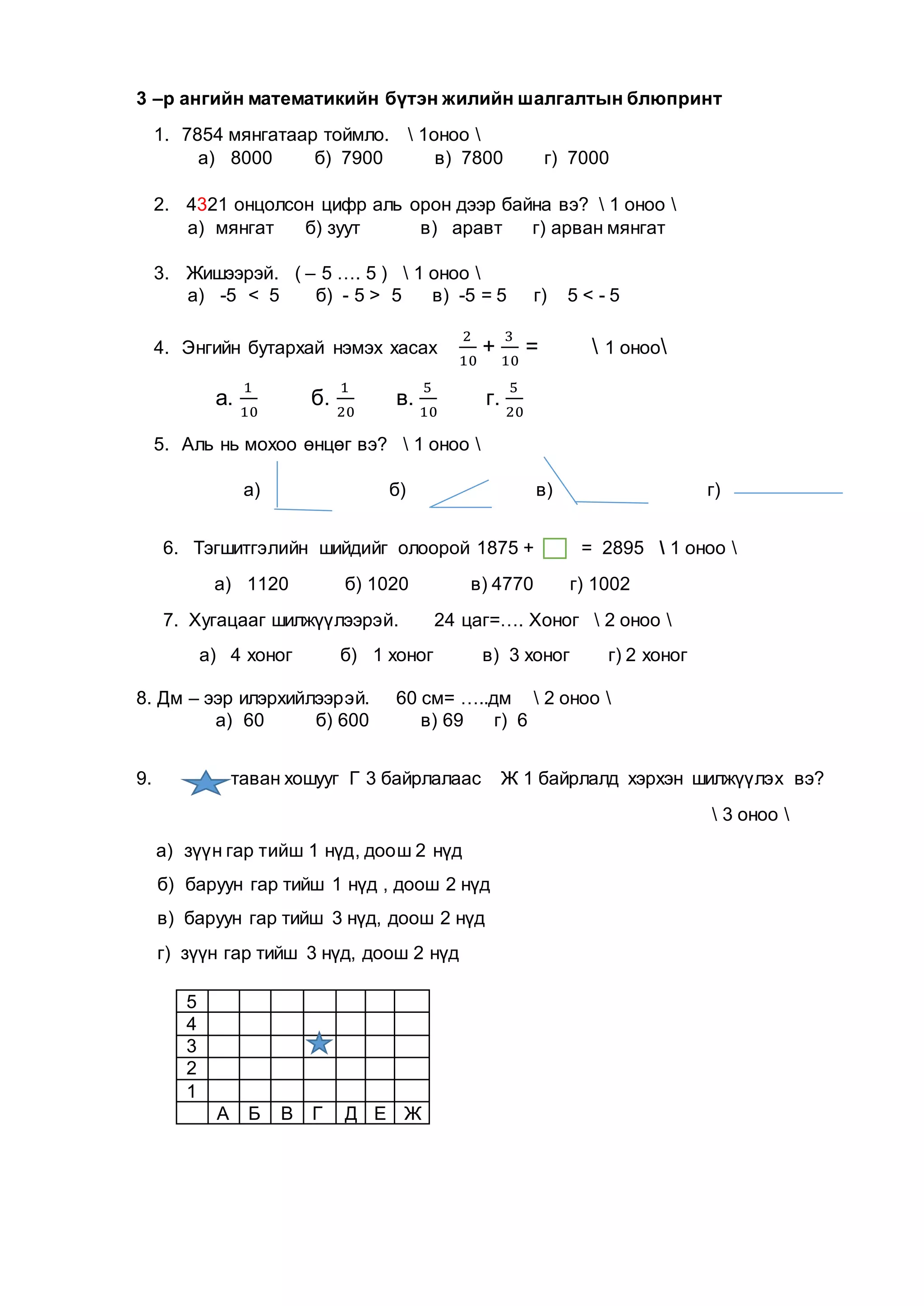 блюпринт даалгавар 3 анги | PDF
