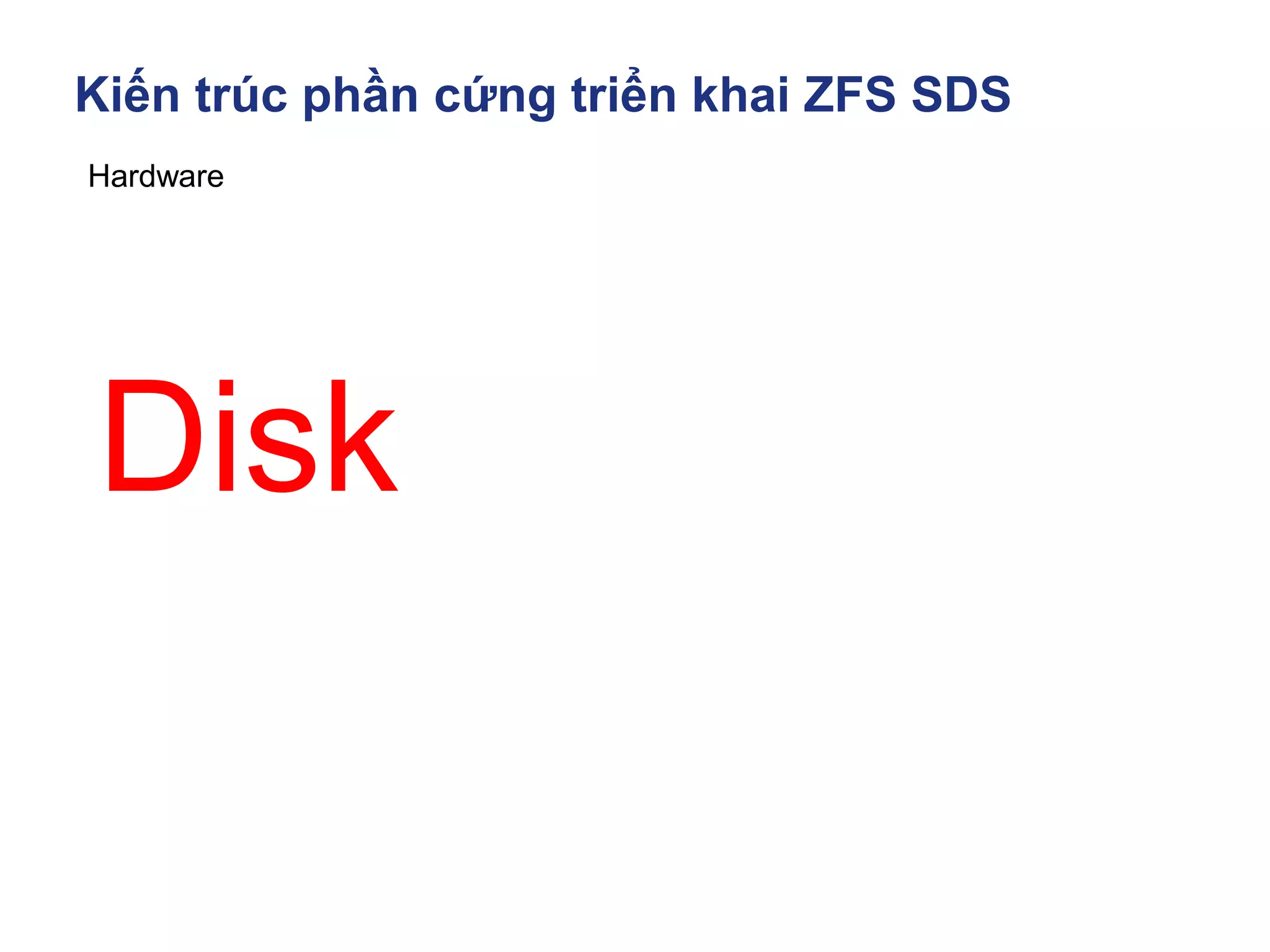 Kiến trúc phần cứng triển khai ZFS SDS
Hardware
Disk
 