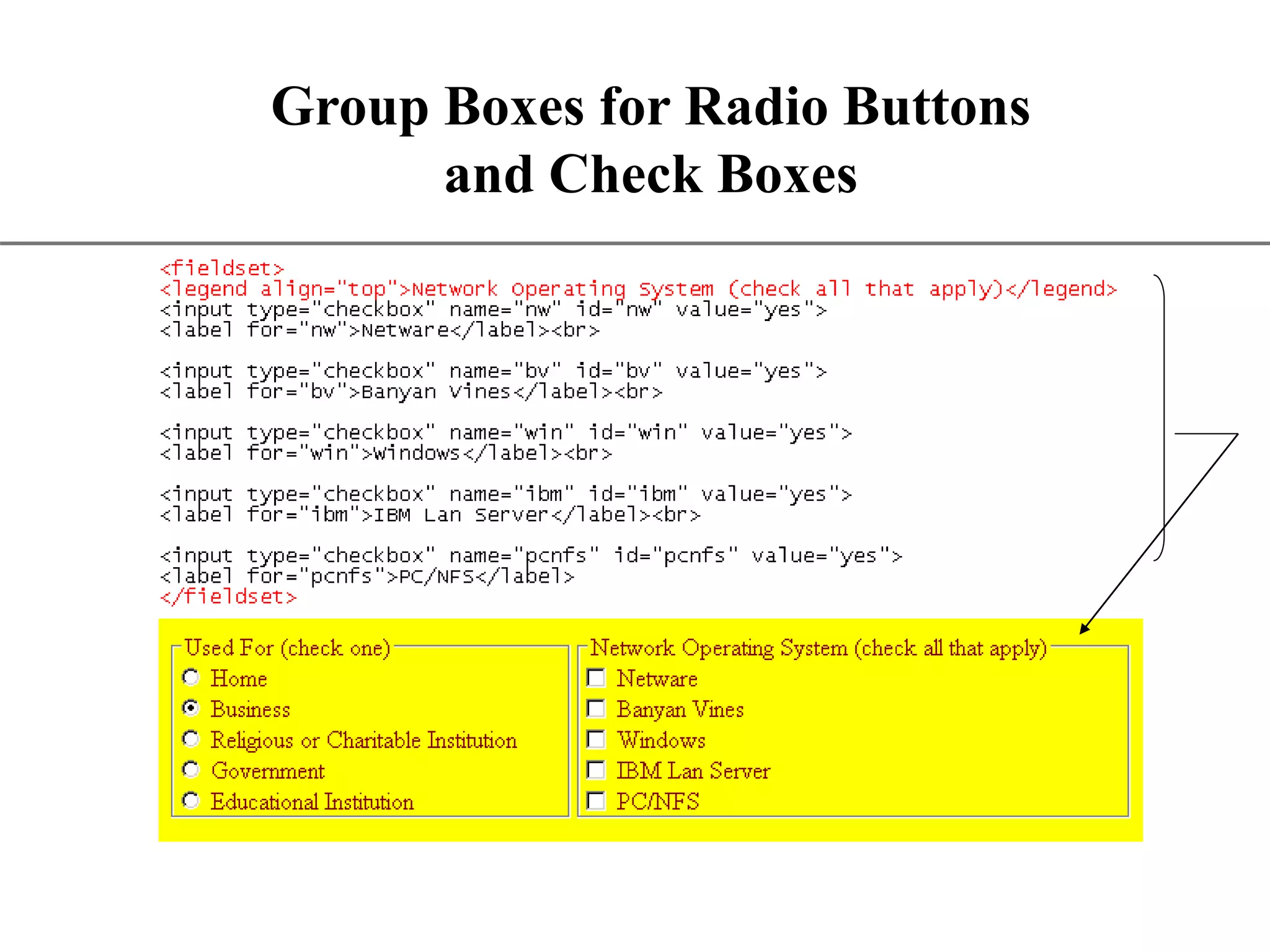 XP Group Boxes for Radio Buttons and Check Boxes 