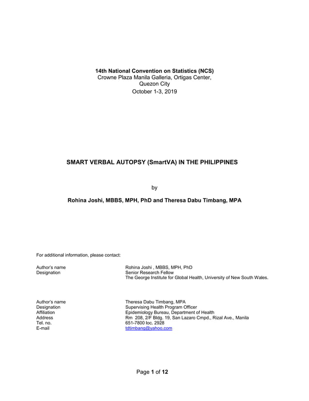 SmartVA Tool Improves Cause of Death Data in Philippines PDF
