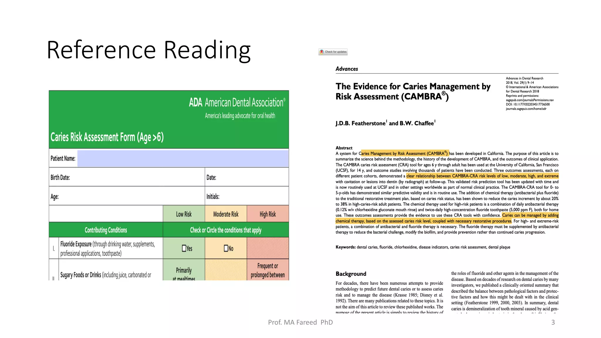 Caries Risk Assessment | PDF