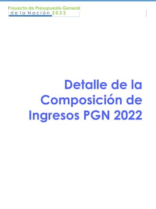 Detalle de la
Composición de
Ingresos PGN 2022
 