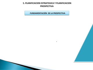 5. PLANIFICACION ESTRATEGICA Y PLANIFICACION
PROSPECTIVA
ACTITUDES HABITUALES FRENTE AL PASADO Y FUTURO
•SITUACION
IRREMED...