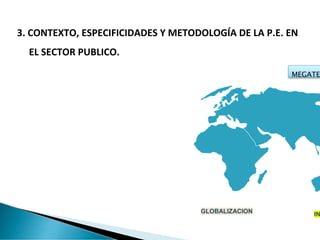 3. CONTEXTO, ESPECIFICIDADES Y METODOLOGÍA DE LA P.E. EN
EL SECTOR PUBLICO.
GLOBALIZACION IN
MEGATE
 
