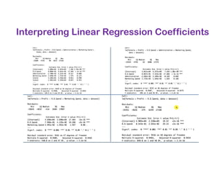 Interpreting Linear Regression Coefficients
 