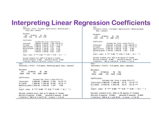 Interpreting Linear Regression Coefficients
 