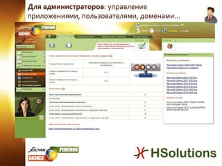 Для администраторов: управление приложениями, пользователями, доменами…