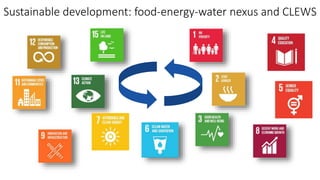 Sustainable development: food-energy-water nexus and CLEWS
 