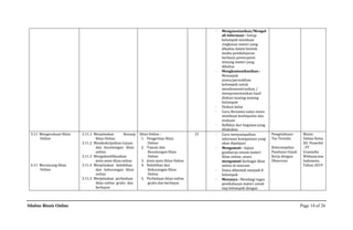 Silabus Bisnis Online Kelas X (Kurikulum Merdeka)