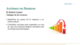 �nacional F1nanc1era
� Banca de Desarrollo
Acciones en finanzas
IV
. Reducir el gasto
Enfoque de los recursos.
• Identific...